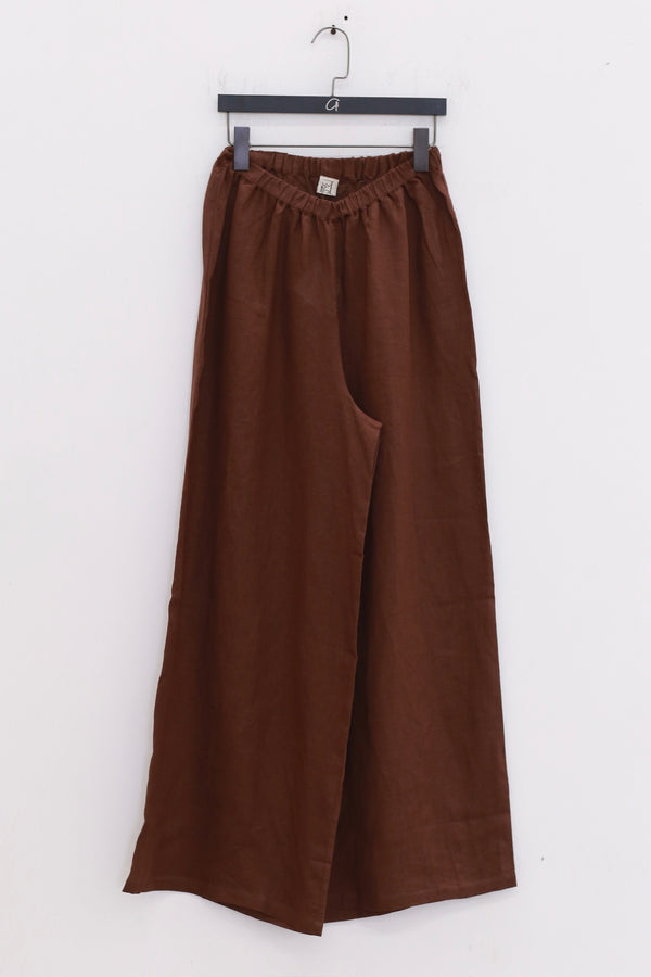 BASERANGE French Silk Linen SEPIA Casual Pants BAS-TRSE-LI-SU25-ZONG